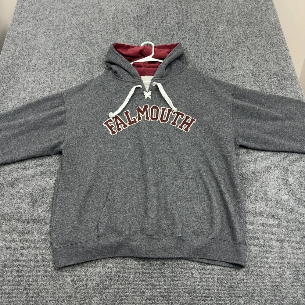 Falmouth Bay State Gear Hoodie Men 2XL Grey Cotton Polyester Collegiate Athletic